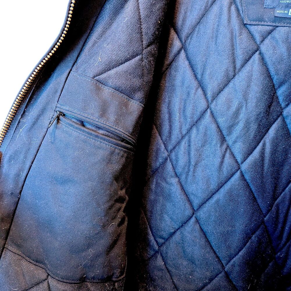 Carhartt OJ0140 Active Jacket Men's XL Tall Black Hooded Quilted Canvas USA Made - Picture 9 of 15